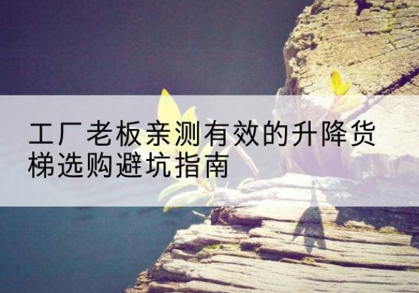 古交升降货梯怎么选-工厂老板亲测有效的升降货梯选购避坑指南